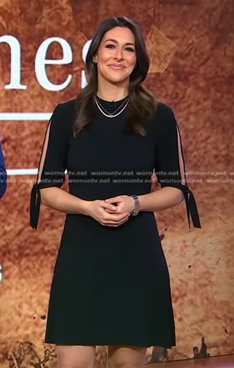 Erielle’s black tie sleeve dress on Good Morning America