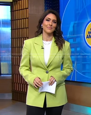 Erielle's light green blazer on Good Morning America