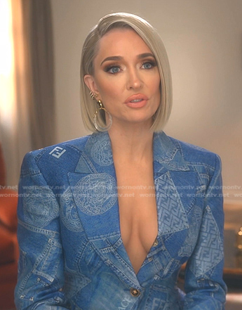 Erika's denim confessional blazer on The Real Housewives of Beverly Hills