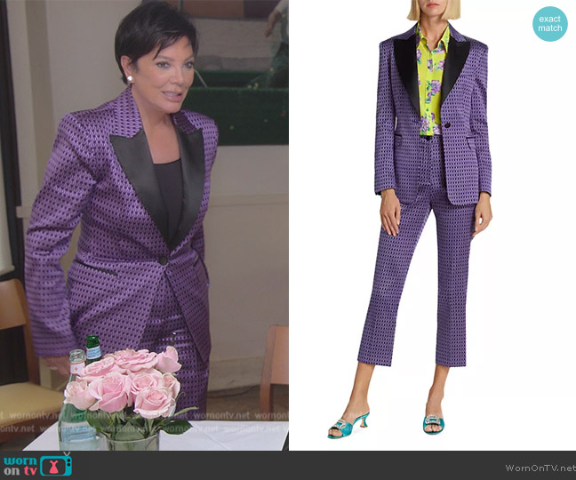 Etro Geometric Satin Blazer worn by Kris Jenner (Kris Jenner) on The Kardashians