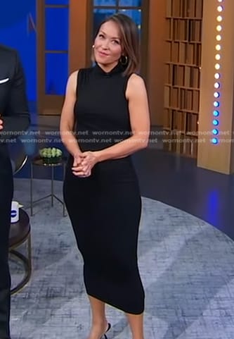 Eva’s black sleeveless fitted dress on Good Morning America