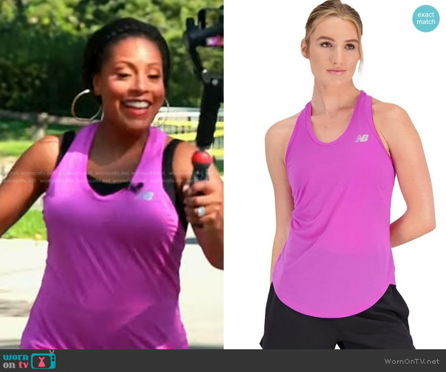 New Balance Accelerate Tank Top in Cosmic Rose worn by Sheinelle Jones on Today