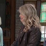 Felicia’s brown leather jacket on General Hospital