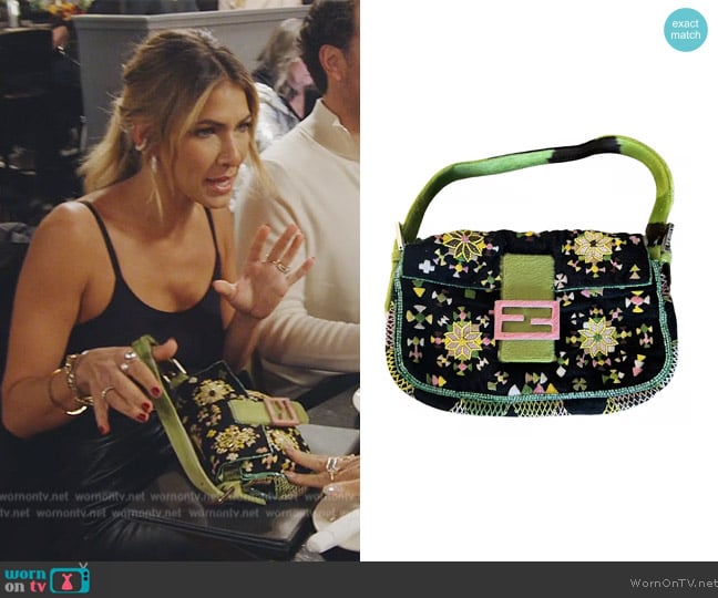 Fendi Baguette pony-style calfskin handbag worn by Erin Lichy on The Real Housewives of New York City