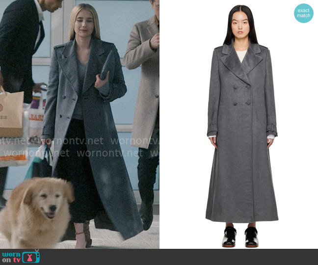 Anna’s long grey coat on American Horror Story Delicate