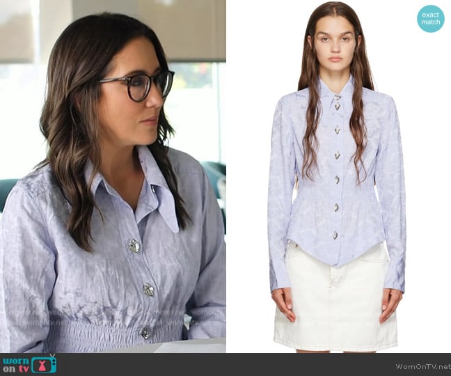 Ganni Purple Jacquard Shirt worn by Savannah Sellers on Today