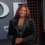 Garcelle’s black embellished blazer on E! News