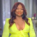 Garcelle’s yellow confessional dress on The Real Housewives of Beverly Hills