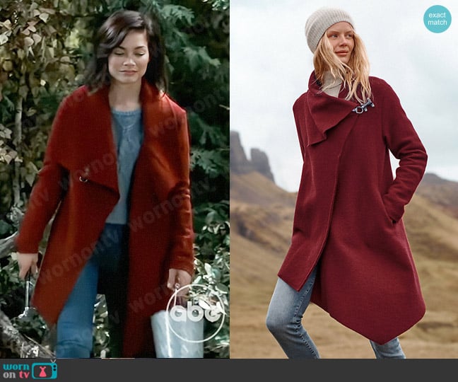 Garnet hill asymmetrical boiled hotsell wool coat