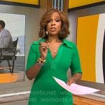 Gayle King’s green collared dress on CBS Mornings