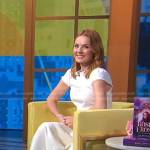 Geri Halliwell’s white textured midi dress on Good Morning America