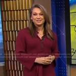 Ginger’s burgundy ribbed dress on Good Morning America