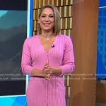 Ginger’s pink ribbed knit dress on Good Morning America