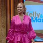 Gizelle Bryant’s pink satin mini dress on Live with Kelly and Mark