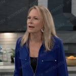 Gladys’ blue zip up shirt on General Hospital