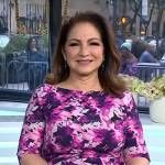 Gloria Estefan’s pink floral dress and sandals on Today