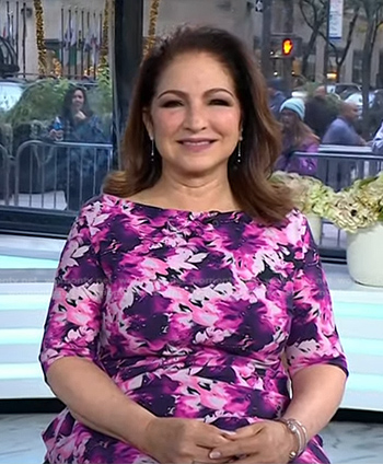 Gloria Estefan’s pink floral dress and sandals on Today