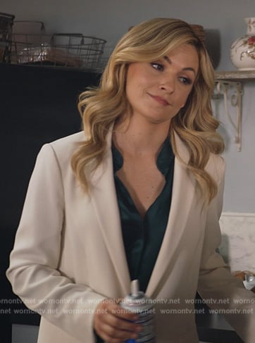 Amy's green satin blouse on All Rise