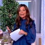 Gretta Monahan’s blue ruffle mini dress on The View