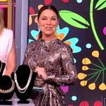 Gretta Monahan’s floral metallic mini dress on The View