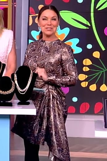 Gretta Monahan's floral metallic mini dress on The View