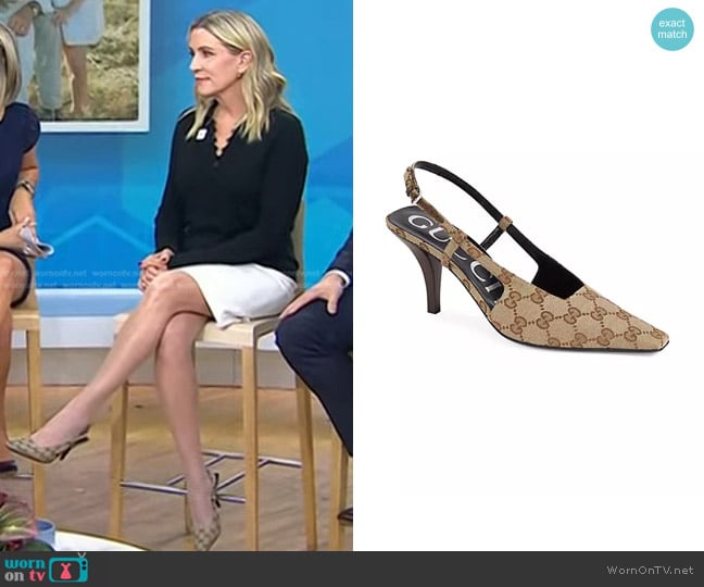 Gucci Tom Original GG Slingback Pump worn by Melanie Bloom on Today