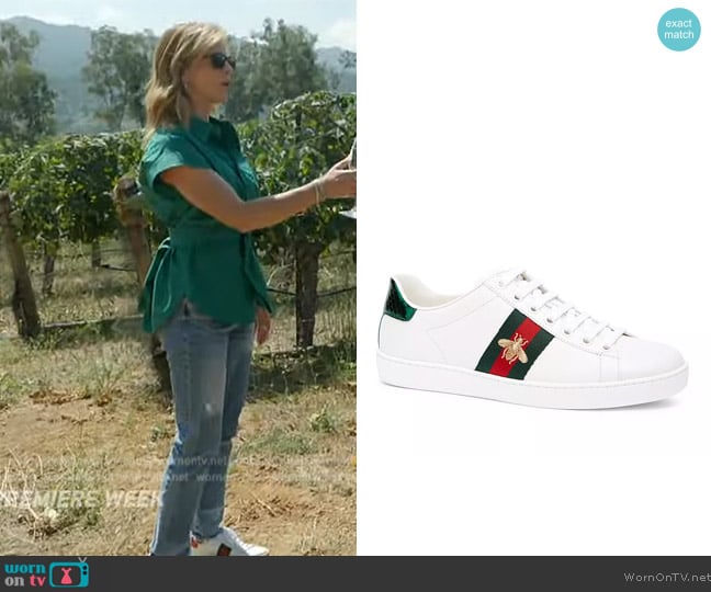 Gucci New Ace Bee Embroidered Sneakers worn by Natalie Morales on The Talk