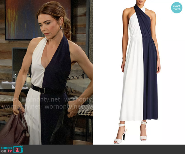 Halston Sondra Dress worn by Victoria Newman (Amelia Heinle) on The Young and the Restless