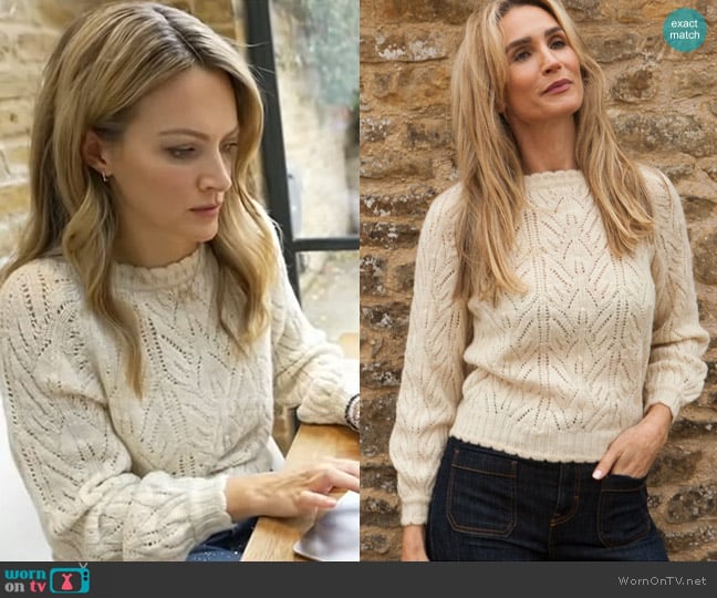 Herd Wyre Sweater in Ecru worn by Leanne Hainsby on Good Morning America