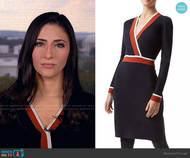 Hobbs London Helena Crossover Dress worn by Allie Raffa on NBC News Daily