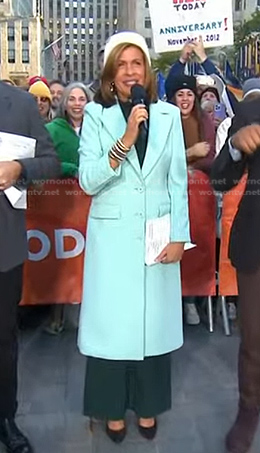 Hoda’s aqua blue coat on Today