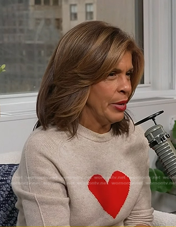 Hoda's heart print sweater on Today