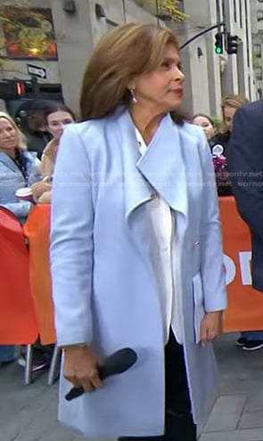 Hoda’s light blue wrap coat on Today