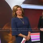 Hoda's navy bell cuff jumpsuit on Today