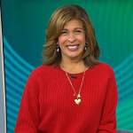 Hoda’s red ribbed sweater on Today