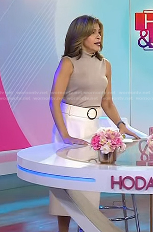 Hoda's ivory belted skirt on Today