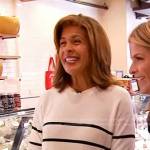 Hoda’s white striped sweater on Today