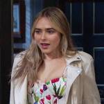 Holly’s white floral print cropped top on Days of our Lives