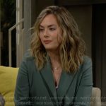 Hope’s green suit with chain on The Bold and the Beautiful