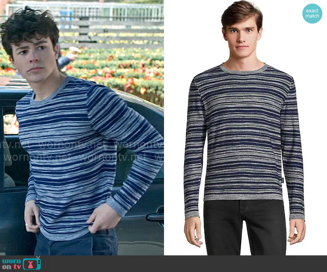 Horst Lightweight Striped Knit Crewneck Sweater worn by Jake Wheeler (Zackary Arthur) on Chucky