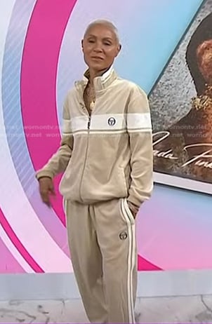 Jada Pinkett Smith's beige track jacket and pants on Today