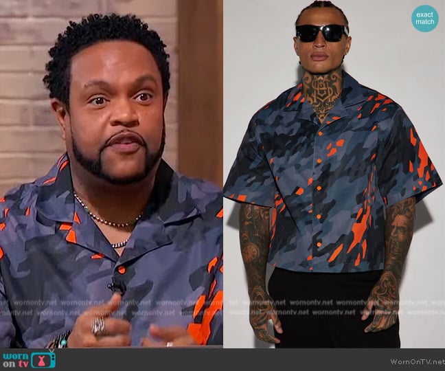 Fashion Nova Havana Cropped Button Up Shirt worn by Jawn Murray on Sherri