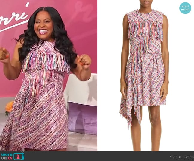 Jason Wu Ruffle Detail Sleeveless Tweed Dress worn by Sherri Shepherd on Sherri