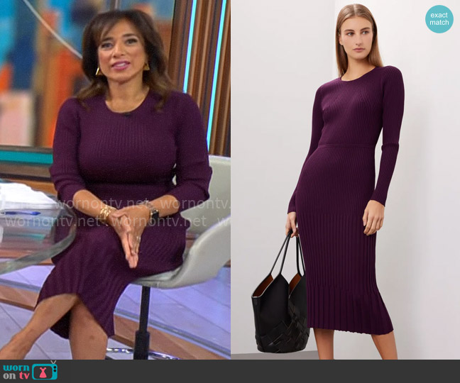 Jason Wu Collective Sweater Sheath Dress worn by Michelle Miller on CBS Mornings