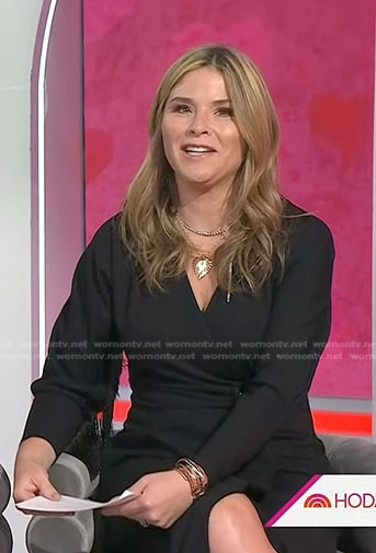 Jenna’s black fringed sleeve wrap dress on Today