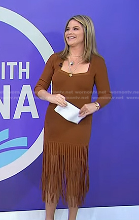 Jenna’s brown fringed hem dress on Today