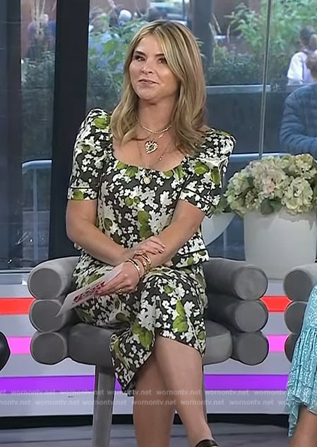 Jenna’s floral print top and skirt on Today