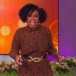 Jennifer’s animal print long sleeve dress on The Jennifer Hudson Show