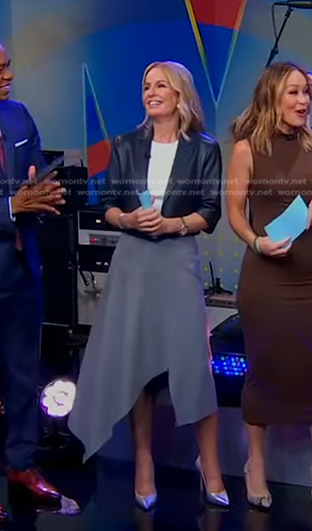 Jennifer’s grey asymmetric skirt on Good Morning America