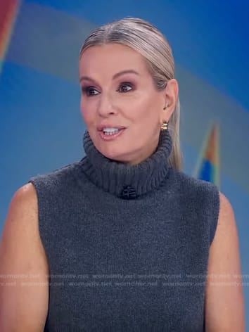 Jennifer’s grey sleeveless turtleneck sweater on Good Morning America